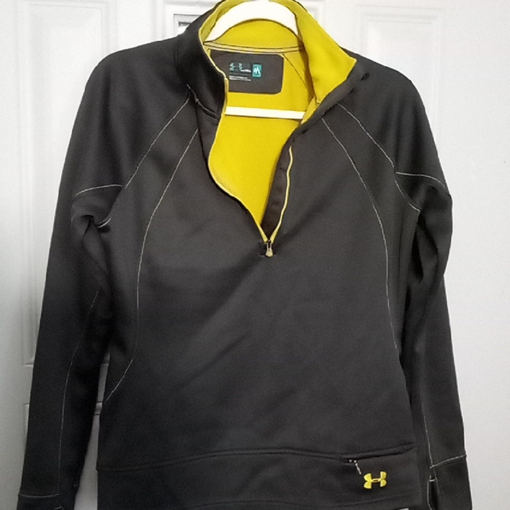 Under Armour Charcoal Grey and Gold Half-Zip Jacket